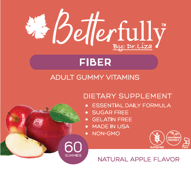 Fiber [Sugar Free Natural Apple Flavored Gummy Supplements] (60 Count)