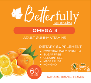 Omega 3 - with ALA & Flaxseed Oil [Sugar Free Orange Flavored Gummy Supplements] (60 count)