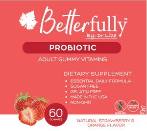 Probiotic- w/ 5 Billion CFU Bacillus Coagulans[Sugar Free Strawberry&Orange Flavor Gummy](60 Count)