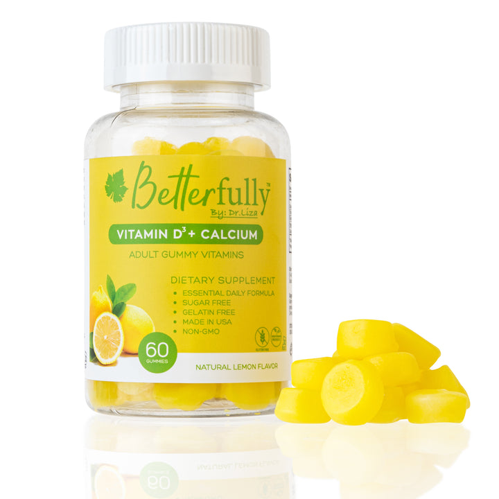 Vitamin D3 + Calcium - 2000IU/84mg [Sugar Free Lemon Flavored Gummy Supplements] (60 Count)