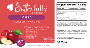 Fiber [Sugar Free Natural Apple Flavored Gummy Supplements] (60 Count)